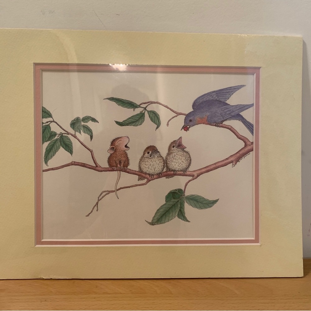 Vintage 1987 House-Mouse Ellen Jareckie Matted 11x 14 Print Sealed Feed Us